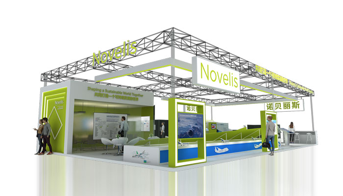 上海160㎡汽車輕量化展覽展位設(shè)計圖